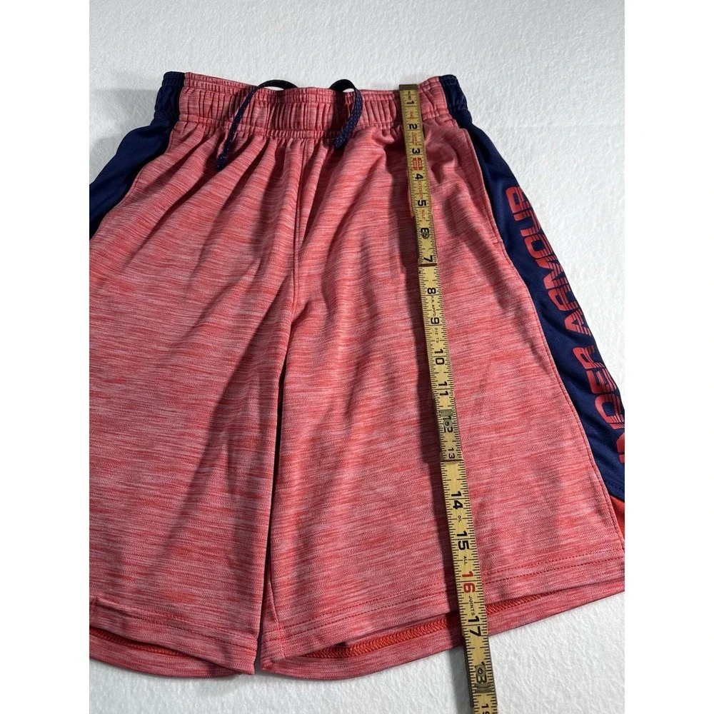 Under Armour Boys Shorts Medium YMD Red Blue Athletic Basketball Gym Loose Fit